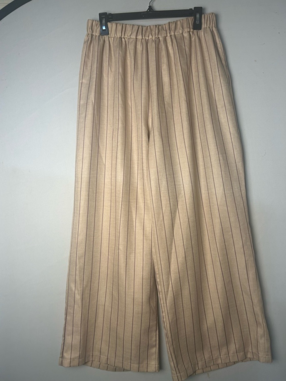 Shein Curve Women’s Stripe Pull-On Wide Leg Pants Elastic Waist Size 1XL